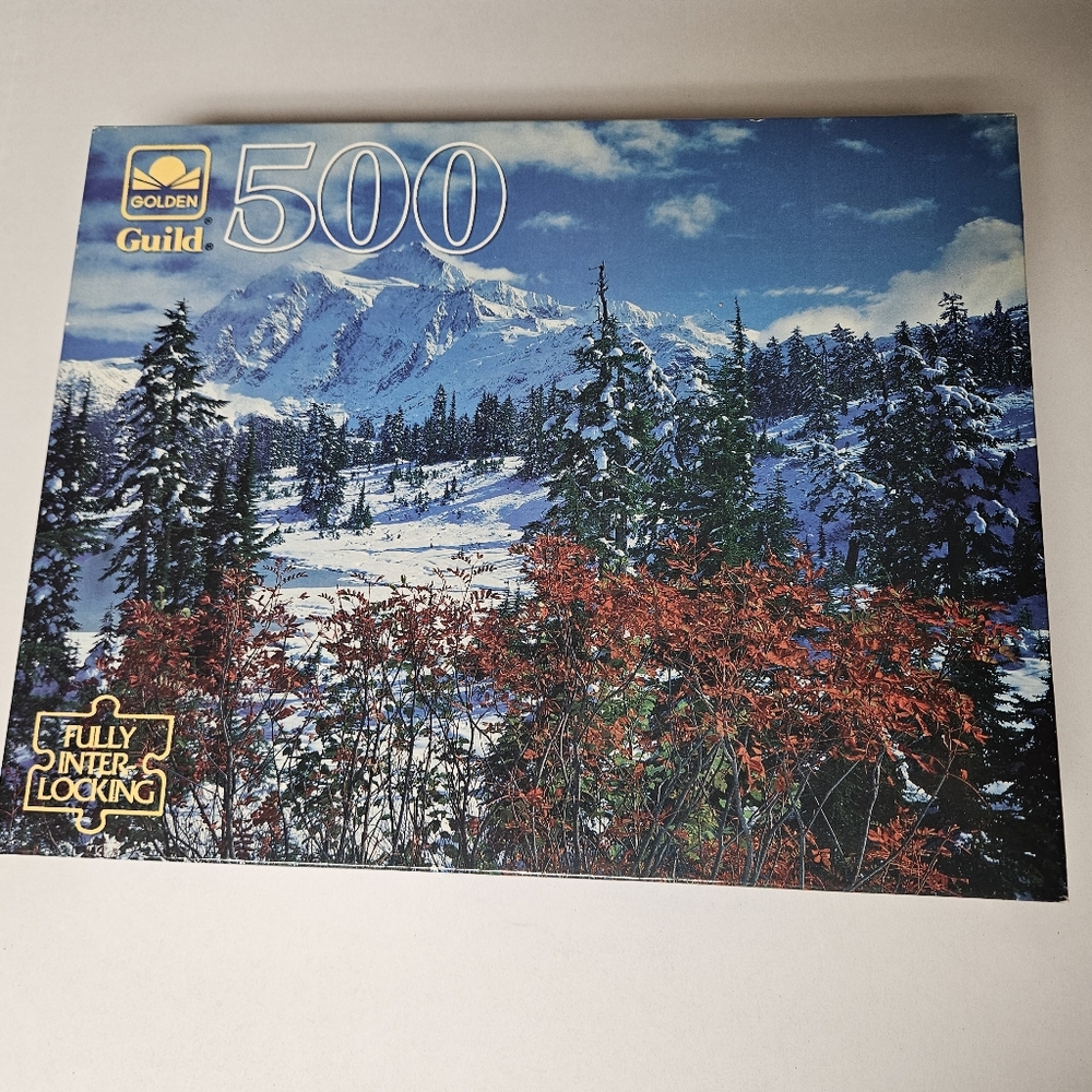 Golden Guild 500 Piece Puzzle - Winter Landscape Vintage